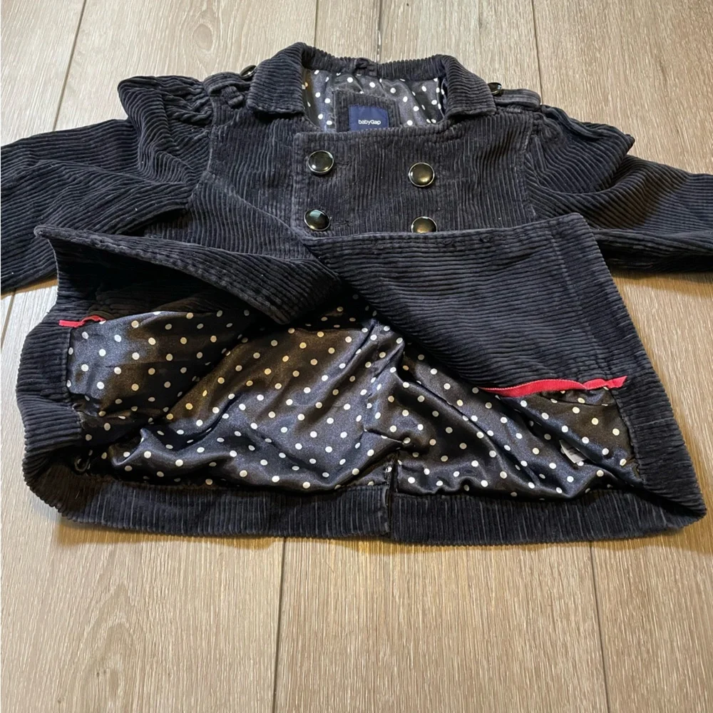 Toddler Gap Black Corduroy‎ Pea Coat Jacket 3T